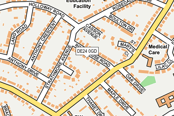 DE24 0GD map - OS OpenMap – Local (Ordnance Survey)