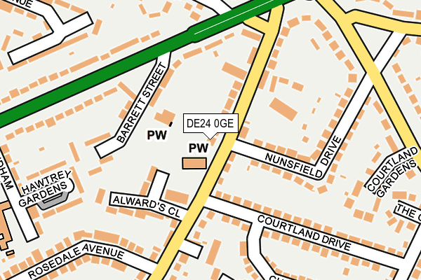 DE24 0GE map - OS OpenMap – Local (Ordnance Survey)