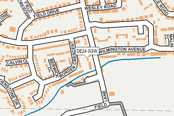 DE24 0GW map - OS OpenMap – Local (Ordnance Survey)