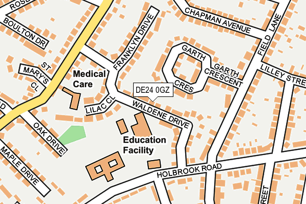 DE24 0GZ map - OS OpenMap – Local (Ordnance Survey)