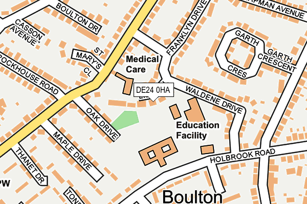 DE24 0HA map - OS OpenMap – Local (Ordnance Survey)