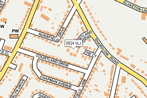 DE24 0LJ map - OS OpenMap – Local (Ordnance Survey)