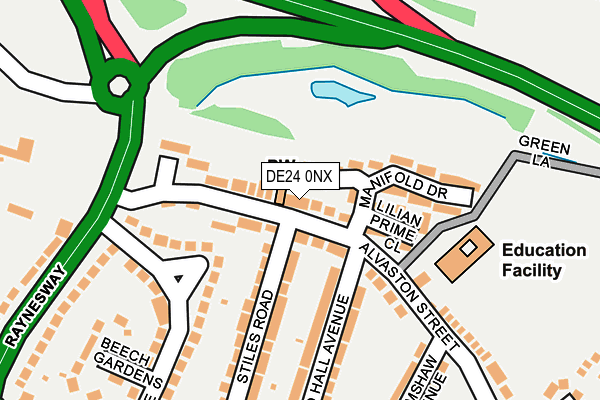 DE24 0NX map - OS OpenMap – Local (Ordnance Survey)