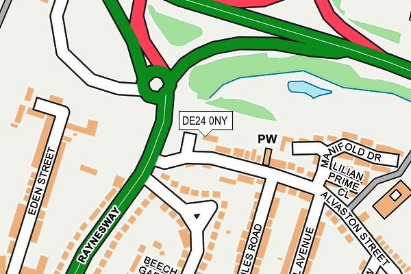 DE24 0NY map - OS OpenMap – Local (Ordnance Survey)