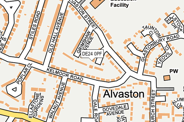 DE24 0PF map - OS OpenMap – Local (Ordnance Survey)