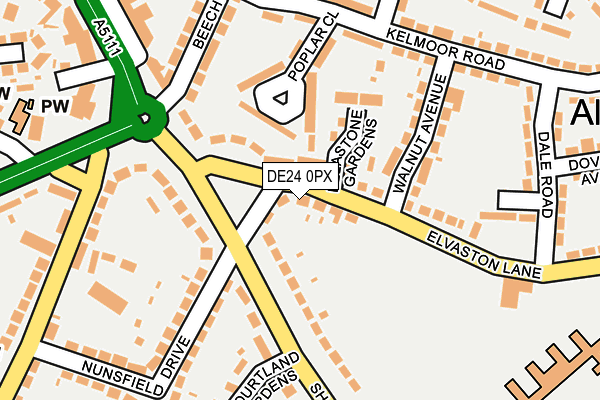 DE24 0PX map - OS OpenMap – Local (Ordnance Survey)