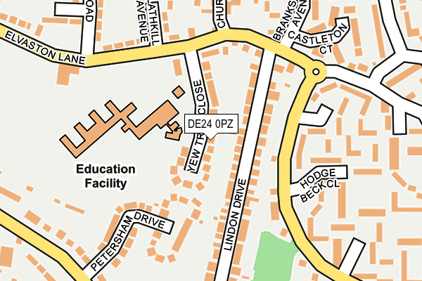 DE24 0PZ map - OS OpenMap – Local (Ordnance Survey)