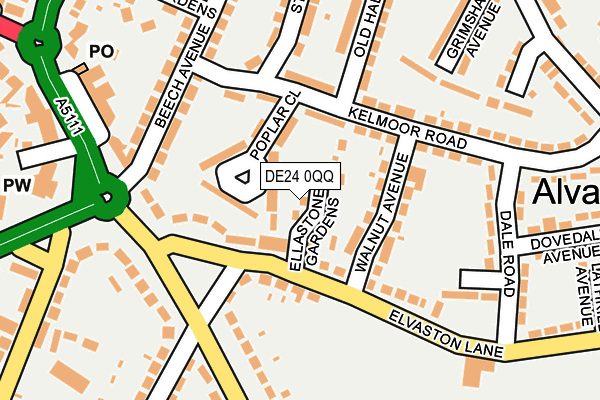 DE24 0QQ map - OS OpenMap – Local (Ordnance Survey)