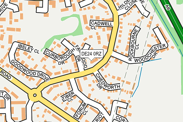 DE24 0RZ map - OS OpenMap – Local (Ordnance Survey)