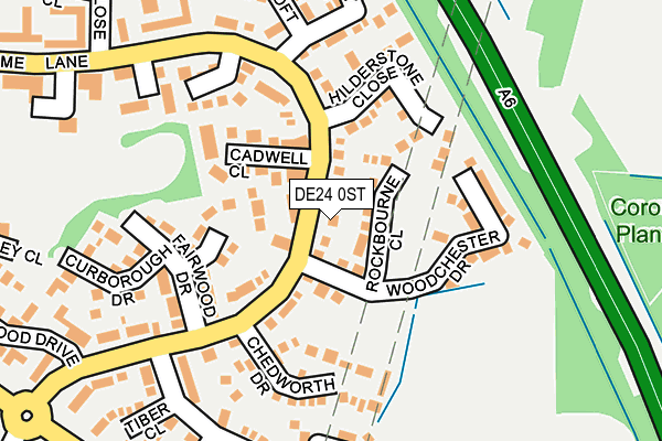 DE24 0ST map - OS OpenMap – Local (Ordnance Survey)