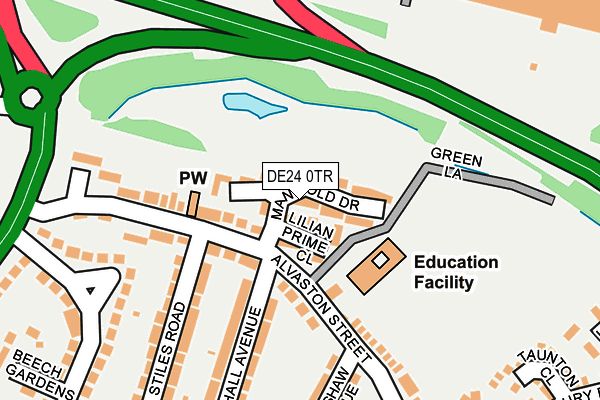 DE24 0TR map - OS OpenMap – Local (Ordnance Survey)