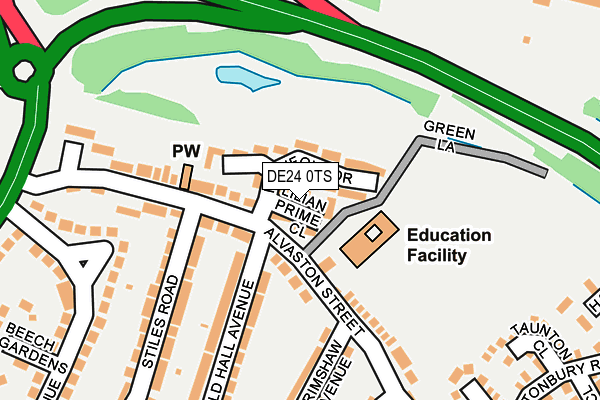 DE24 0TS map - OS OpenMap – Local (Ordnance Survey)