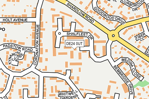 DE24 0UT map - OS OpenMap – Local (Ordnance Survey)