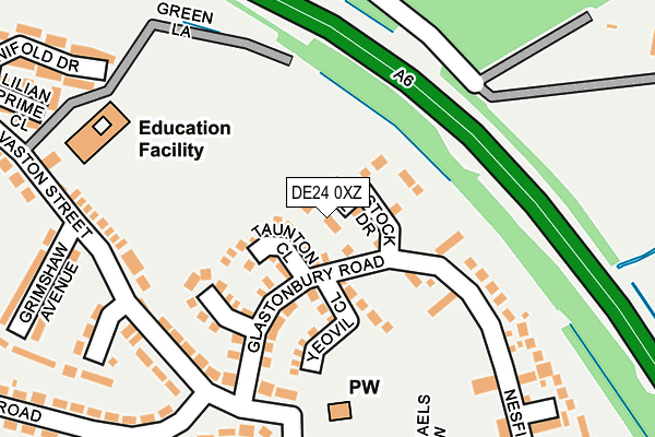 DE24 0XZ map - OS OpenMap – Local (Ordnance Survey)