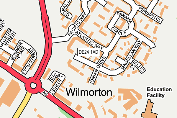 DE24 1AD map - OS OpenMap – Local (Ordnance Survey)