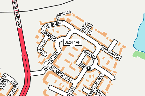 DE24 1AH map - OS OpenMap – Local (Ordnance Survey)