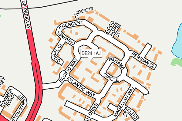 DE24 1AJ map - OS OpenMap – Local (Ordnance Survey)