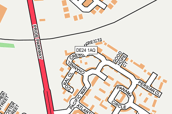 DE24 1AQ map - OS OpenMap – Local (Ordnance Survey)