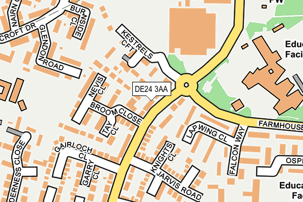 DE24 3AA map - OS OpenMap – Local (Ordnance Survey)