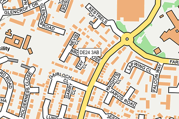 DE24 3AB map - OS OpenMap – Local (Ordnance Survey)