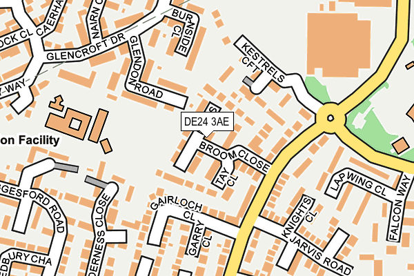 DE24 3AE map - OS OpenMap – Local (Ordnance Survey)