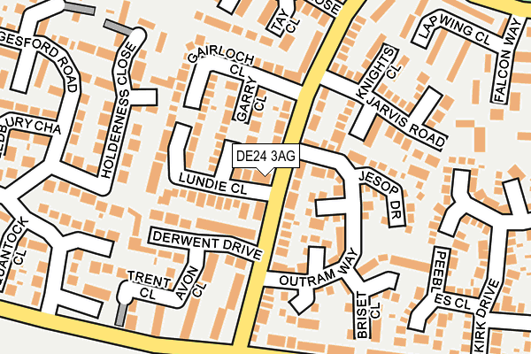 DE24 3AG map - OS OpenMap – Local (Ordnance Survey)