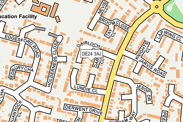 DE24 3AJ map - OS OpenMap – Local (Ordnance Survey)