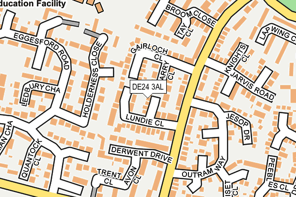 DE24 3AL map - OS OpenMap – Local (Ordnance Survey)