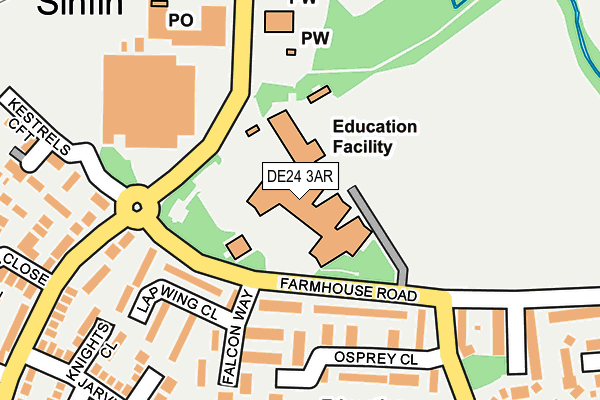 DE24 3AR map - OS OpenMap – Local (Ordnance Survey)