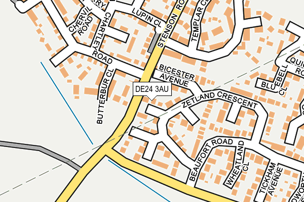 DE24 3AU map - OS OpenMap – Local (Ordnance Survey)