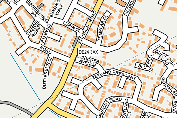 DE24 3AX map - OS OpenMap – Local (Ordnance Survey)