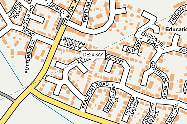 DE24 3AY map - OS OpenMap – Local (Ordnance Survey)
