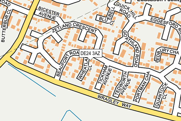 DE24 3AZ map - OS OpenMap – Local (Ordnance Survey)