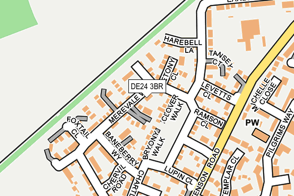 DE24 3BR map - OS OpenMap – Local (Ordnance Survey)