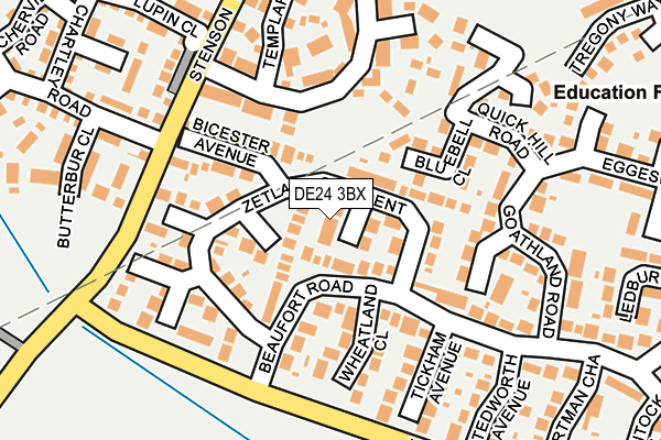 DE24 3BX map - OS OpenMap – Local (Ordnance Survey)