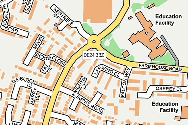 DE24 3BZ map - OS OpenMap – Local (Ordnance Survey)