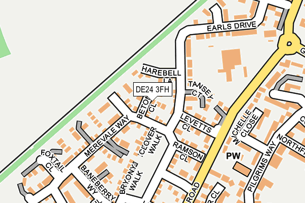 DE24 3FH map - OS OpenMap – Local (Ordnance Survey)
