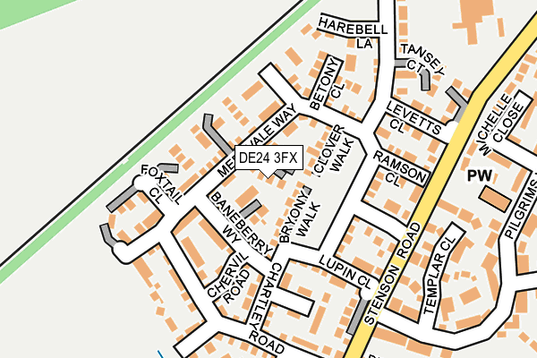 DE24 3FX map - OS OpenMap – Local (Ordnance Survey)