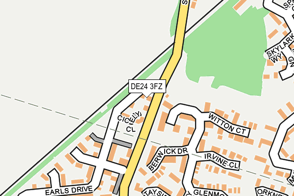 DE24 3FZ map - OS OpenMap – Local (Ordnance Survey)