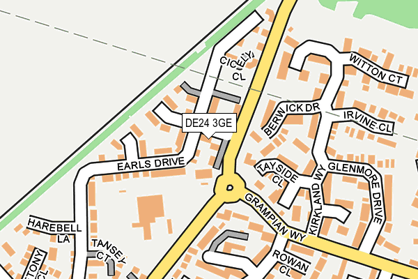 DE24 3GE map - OS OpenMap – Local (Ordnance Survey)