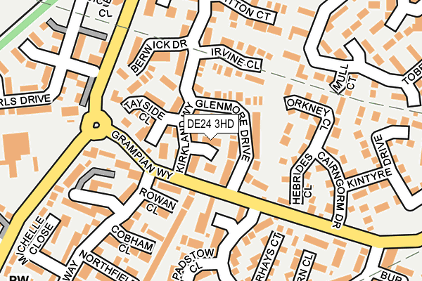 DE24 3HD map - OS OpenMap – Local (Ordnance Survey)