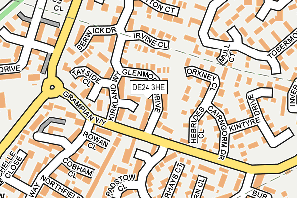 DE24 3HE map - OS OpenMap – Local (Ordnance Survey)