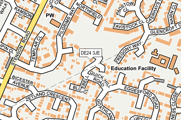 DE24 3JE map - OS OpenMap – Local (Ordnance Survey)