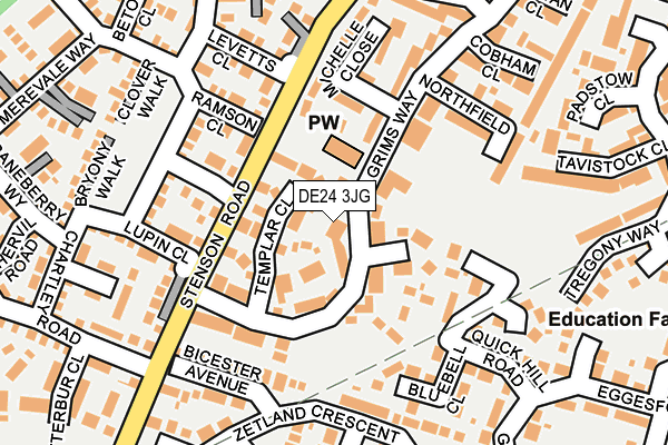 DE24 3JG map - OS OpenMap – Local (Ordnance Survey)