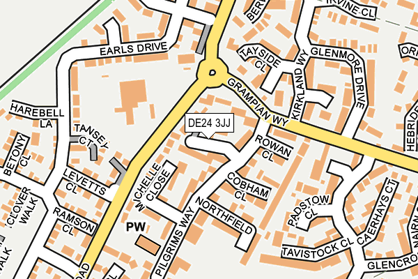 DE24 3JJ map - OS OpenMap – Local (Ordnance Survey)