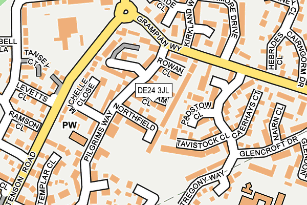 DE24 3JL map - OS OpenMap – Local (Ordnance Survey)