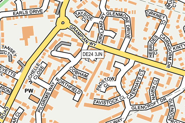 DE24 3JN map - OS OpenMap – Local (Ordnance Survey)