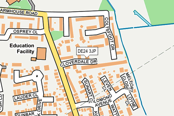 DE24 3JP map - OS OpenMap – Local (Ordnance Survey)