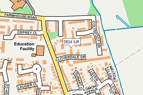 DE24 3JR map - OS OpenMap – Local (Ordnance Survey)