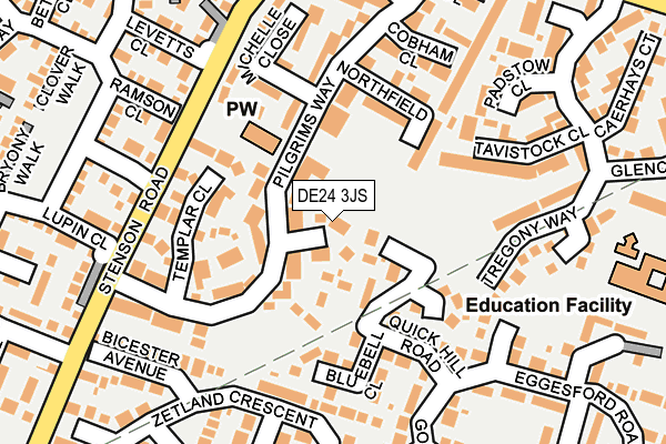 DE24 3JS map - OS OpenMap – Local (Ordnance Survey)
